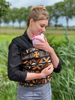 Afrikaanse Print Draagdoek / Draagzak / baby wrap / baby sling - Bruine bogolan