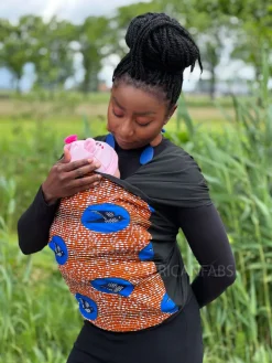 Afrikaanse Print Draagdoek / Draagzak / baby wrap / baby sling - Speed bird Oranje