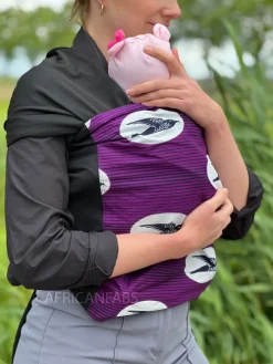 Afrikaanse Print Draagdoek / Draagzak / baby wrap / baby sling - Speed bird paars