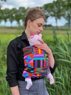 Afrikaanse Print Draagdoek / Draagzak / baby wrap / baby sling - Paarse / roze kente