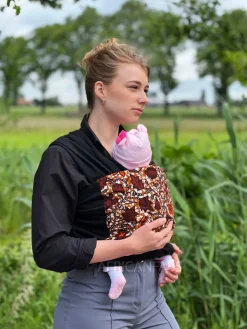 Afrikaanse Print Draagdoek / Draagzak / baby wrap / baby sling - Brown leaves