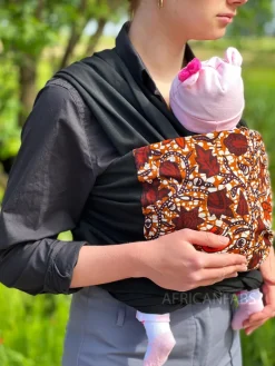 Afrikaanse Print Draagdoek / Draagzak / baby wrap / baby sling - Brown leaves