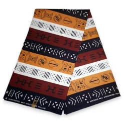 Afrikaanse print heuptasje / Fanny pack - Bruine Bogolan Symbols - Festival tasje met verstelbare band