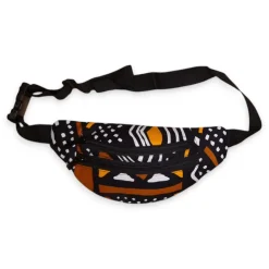 Afrikaanse print heuptasje / Fanny pack - Bruin Zwarte Bogolan - Festival tasje