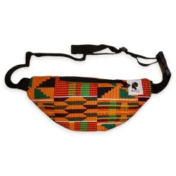 Afrikaanse print heuptasje / Fanny pack - Oranje Kente - Festival tasje