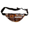 Afrikaanse print heuptasje / Fanny pack - Bruine Bogolan Patterns - Festival tasje met verstelbare band