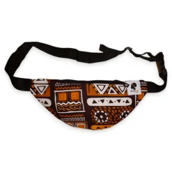 Afrikaanse print heuptasje / Fanny pack - Bruine Bogolan Patterns - Festival tasje met verstelbare band