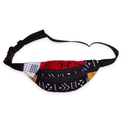 Afrikaanse print heuptasje / Fanny pack - Rode Bogolan Symbols - Festival tasje met verstelbare band