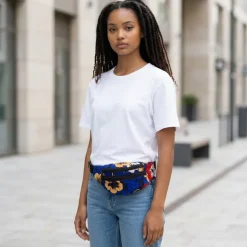 Afrikaanse print heuptasje / Fanny pack - Blauw - Festival tasje met verstelbare band