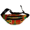 Afrikaanse print heuptasje / Fanny pack - Groen / gele kente - Festival tasje met verstelbare band
