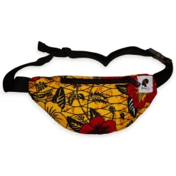 Afrikaanse print heuptasje / Fanny pack - Gele / rode bloem - Festival tasje met verstelbare band