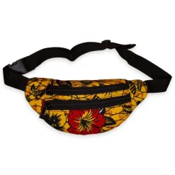 Afrikaanse print heuptasje / Fanny pack - Gele / rode bloem - Festival tasje met verstelbare band