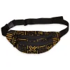 Afrikaanse print heuptasje / Fanny pack - Geel / zwart bogolan - Festival tasje met verstelbare band