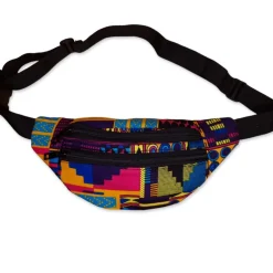 Afrikaanse print heuptasje / Fanny pack - Multicolor kente - Festival tasje met verstelbare band