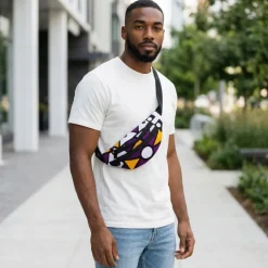 Afrikaanse print heuptasje / Fanny pack - Paarse Samakaka - Festival tasje met verstelbare band