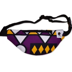 Afrikaanse print heuptasje / Fanny pack - Paarse Samakaka - Festival tasje met verstelbare band