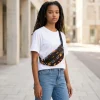 Afrikaanse print heuptasje / Fanny pack - Bruine bogolan - Festival tasje met verstelbare band