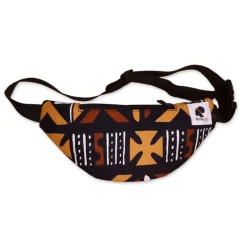 Afrikaanse print heuptasje / Fanny pack - Bruine bogolan - Festival tasje met verstelbare band