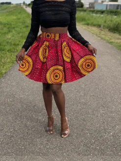 Afrikaanse print mini rok - Rode Dotted Patterns