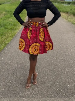Afrikaanse print mini rok - Rode Dotted Patterns