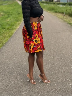 Afrikaanse print mini rok - Rode Flowers