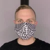 Afrikaanse print mondmasker / mondkapje van katoen Unisex - Zwart / witte dots