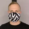 Afrikaanse print mondmasker / mondkapje van katoen Unisex - Zwart witte blocks