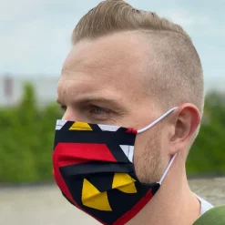 Afrikaanse print mondmasker / mondkapje van katoen Unisex - Rode samakaka