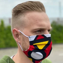 Afrikaanse print mondmasker / mondkapje van katoen Unisex - Rode samakaka