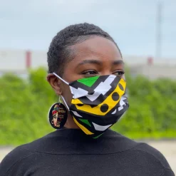 Afrikaanse print mondmasker / mondkapje met print van katoen Unisex - Groene samakaka