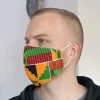 Afrikaanse print mondmasker / mondkapje van katoen Unisex - Geel Groene Kente