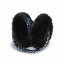 Afrikaanse Print Oorwarmers / Earmuffs - Inklapbaar Wintermodel - Blauwe Bogolan