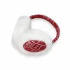 Afrikaanse Print Oorwarmers / Earmuffs - Inklapbaar Wintermodel - Rood Witte Bogolan