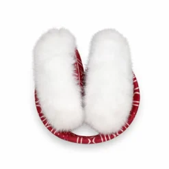 Afrikaanse Print Oorwarmers / Earmuffs - Inklapbaar Wintermodel - Rood Witte Bogolan