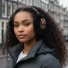 Afrikaanse Print Oorwarmers / Earmuffs - Inklapbaar Wintermodel - Bruine Cross Bogolan