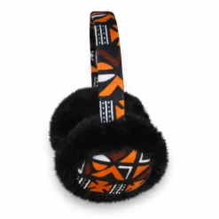 Afrikaanse Print Oorwarmers / Earmuffs - Inklapbaar Wintermodel - Bruine Cross Bogolan