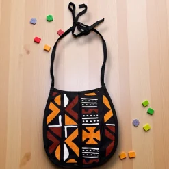 Afrikaanse print slabbetje - Bruin Kruis Bogolan (Unisex)