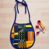 Afrikaanse print slabbetje - Blauw / Oranje Kente (Unisex)