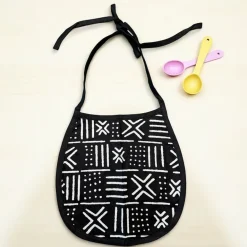 Afrikaanse print slabbetje - Zwart Wit X Bogolan (Unisex)