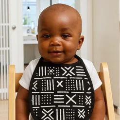 Afrikaanse print slabbetje - Zwart Wit X Bogolan (Unisex)
