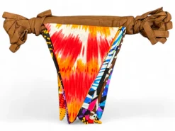 Afrikaanse print Slingers / Vlaggetjes / Stoffen Vlaggenlijn - Bruin lint - 5 meter