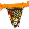 Afrikaanse print Slingers / Vlaggetjes / Stoffen Vlaggenlijn - Oranje lint - 5 meter