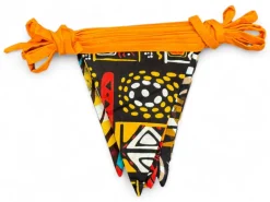 Afrikaanse print Slingers / Vlaggetjes / Stoffen Vlaggenlijn - Oranje lint - 5 meter