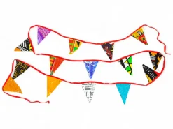 Afrikaanse print Slingers / Vlaggetjes / Stoffen Vlaggenlijn - Rood lint - 5 meter