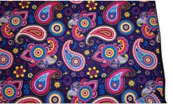 Afrikaanse print stof - Blauw Roze Paisley - 100% katoen