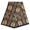 Afrikaanse print stof - Bruin en wit Bogolan Symbols - 100% katoen