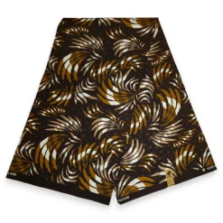 Afrikaanse print stof - Bruine Mix Feathers - 100% katoen