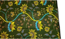 Afrikaanse print stof - Donkergroen en geel Botanical Flow - 100% katoen