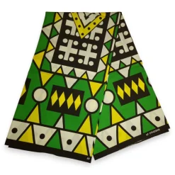 Afrikaanse print stof - Groene Samakaka / Samacaca (Angola) - 100% katoen