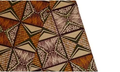 Afrikaanse print stof - Oranje en olijfgroen African Prism - 100% katoen